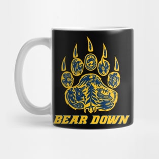 Golden Bear Paw with BEAR DOWN SAYING Mug